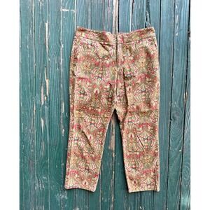 Liz Clairborne floral Audra jeans cropped pants size 14